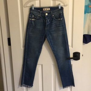 Amo Babe High Rise Cropped Slim Jeans
